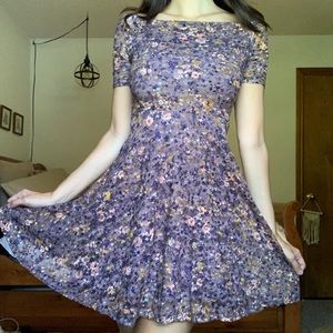 Beautiful Detailed Purple Mini Dress